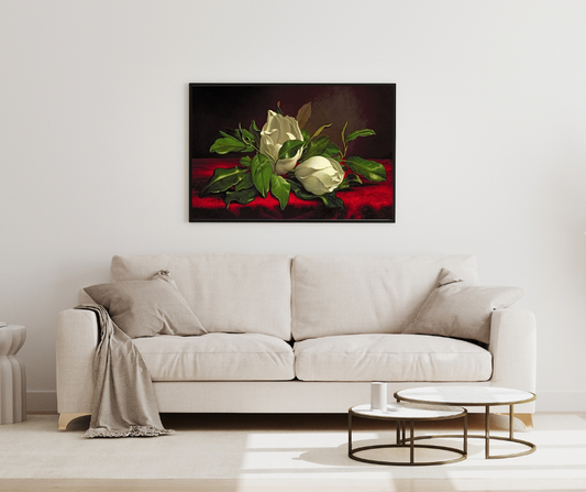 "Magnolia" by Martin Heade Painting Print on Canvas