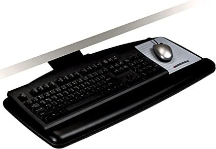 3M Easy Adjust Keyboard Tray AKT90LE, with Standard Keyboard and Mouse Platform