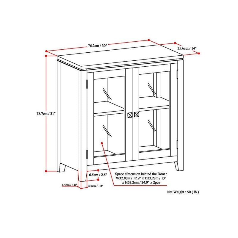 White Brodus 31'' Tall 2 - Door Accent Cabinet