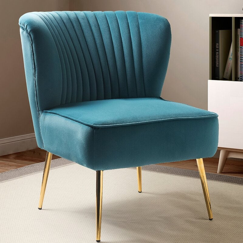 Euclid 26" Tufted Velvet Accent Chair, 1 chair