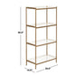 Safavieh Home Daniella Contemporary White and Brass 4-Tier Etagere Bookshelf