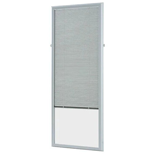 White Cordless Add On Enclosed Aluminum Blinds with 1/2 in. Slats, for 22 in. Wide x 64 in. Length Door Windows